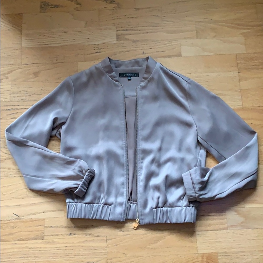 Dynamite / Beige Bomber Jacket - Picture 1 of 3